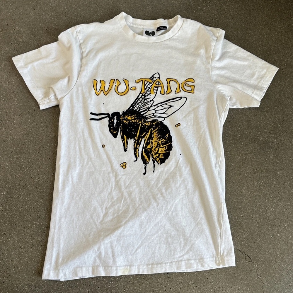 Wu-Tang White T-Shirt with Gold Bee Design